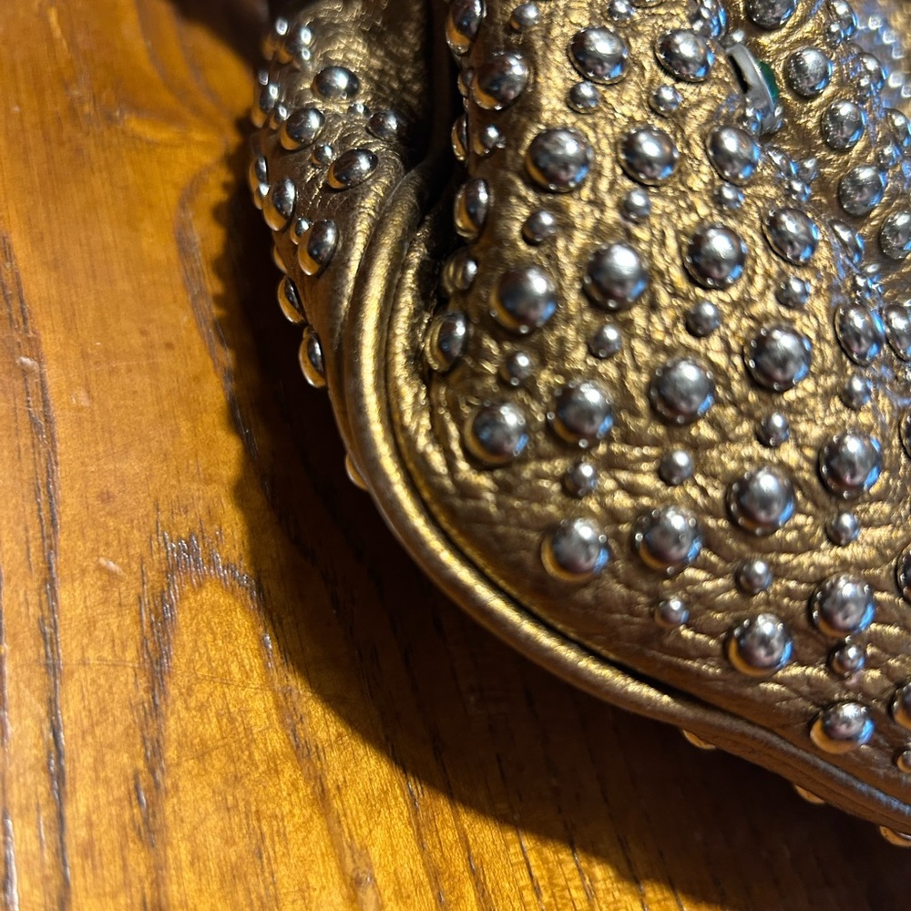 Cole Haan G Series Bronze Leather Studded Handbag/Wristlet Like New!! - Picture 9 of 13